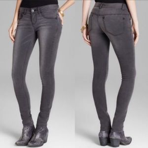 Free People Faded Black Gray Skinny Ankle Jeans